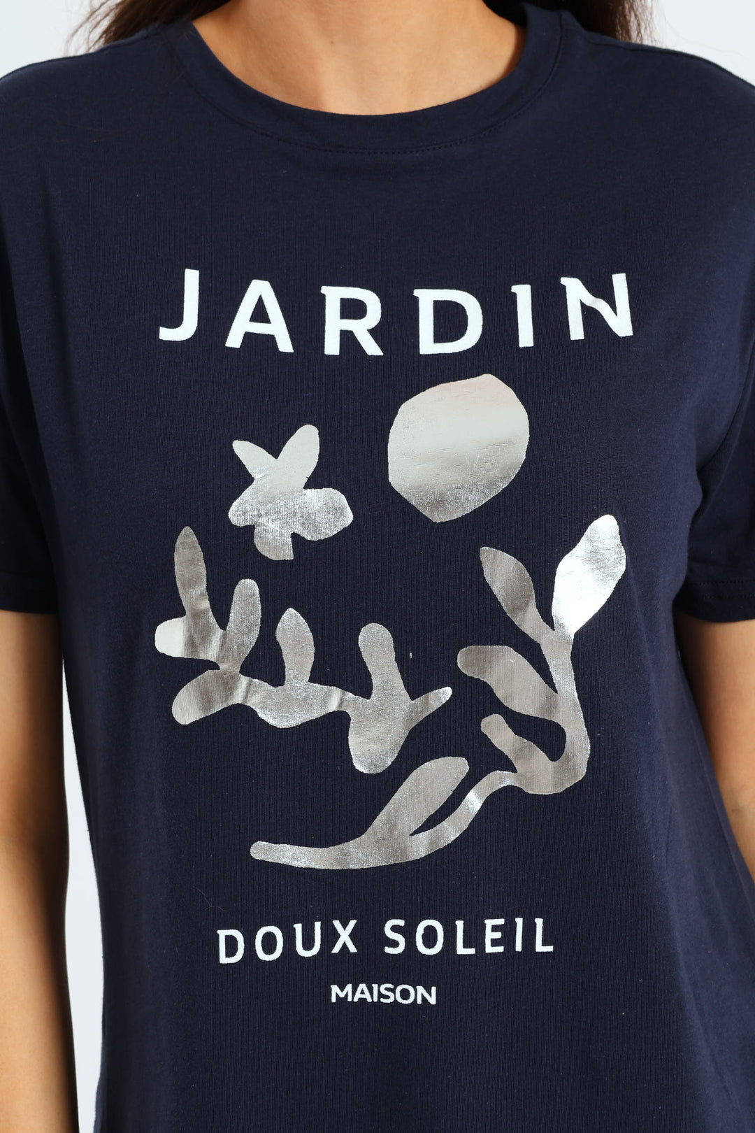 Jardin Squiggle Foil Tee - Dark Navy