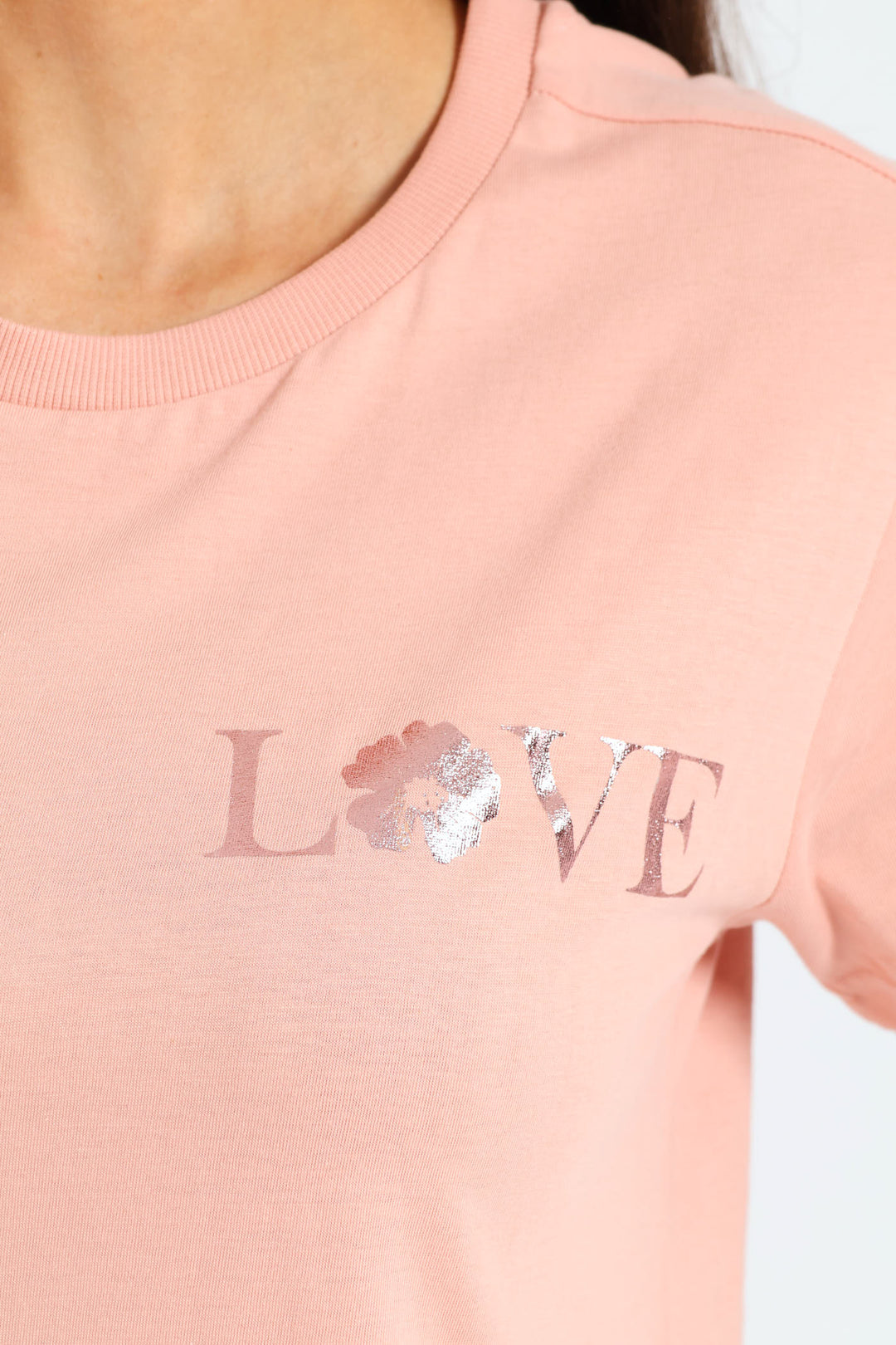 Emblem Cotton Tee - Dusty Pink