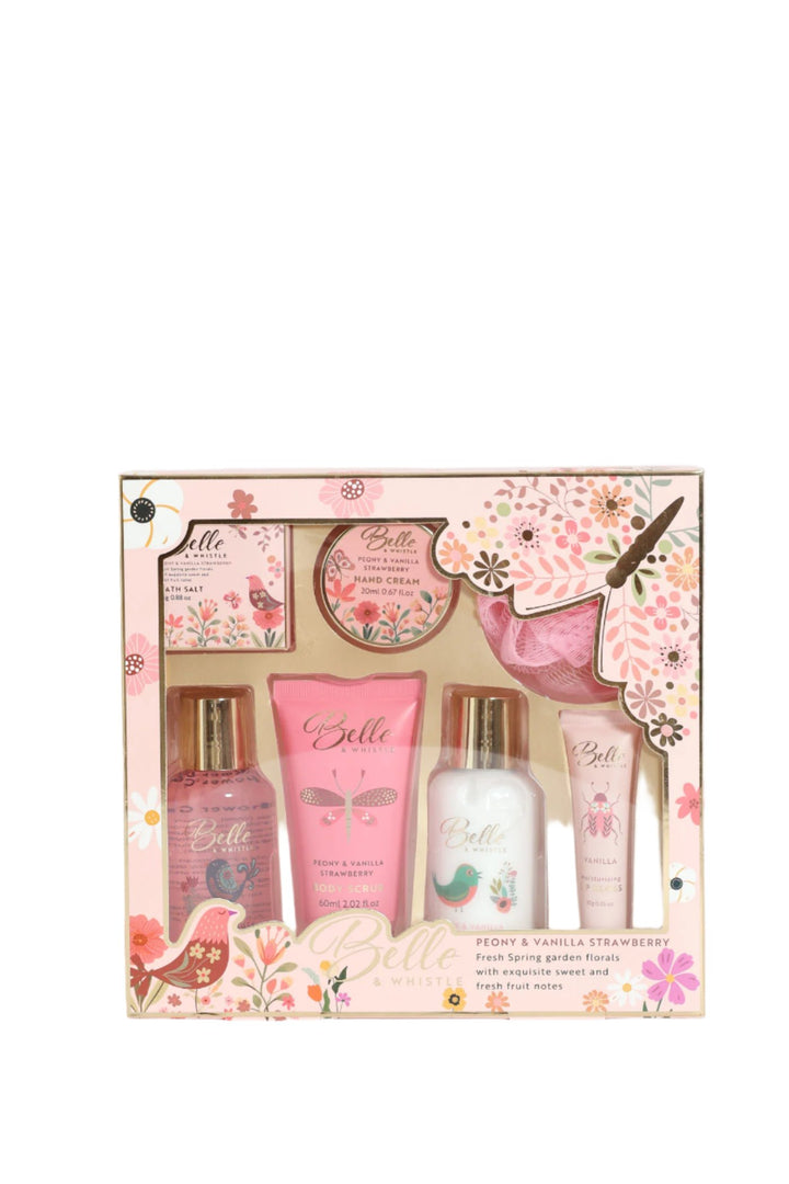 Belle & Whistle peony & vanilla strawberry Gift set