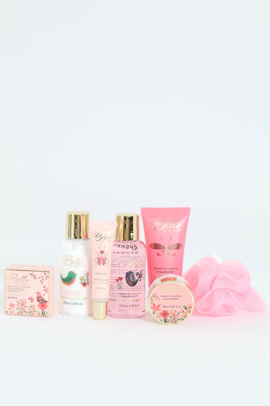 Belle & Whistle peony & vanilla strawberry Gift set