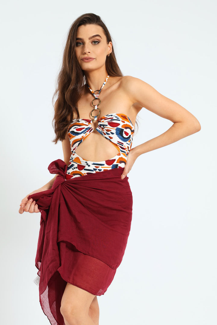 Sarong In A Bag - Burgundy