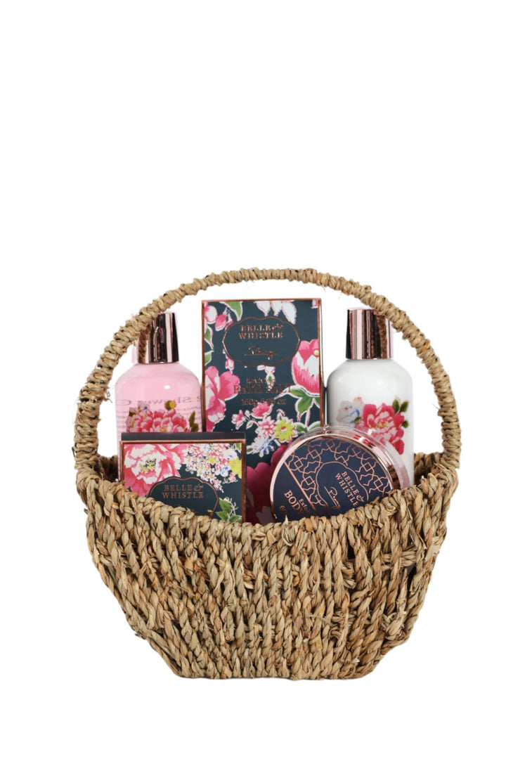 Belle & Whistle Peony Blue Basket Gift Set