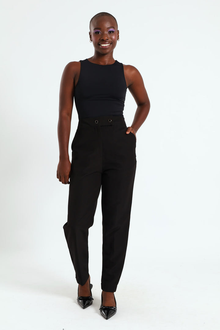 Extended Tab Slimleg Pants - Black