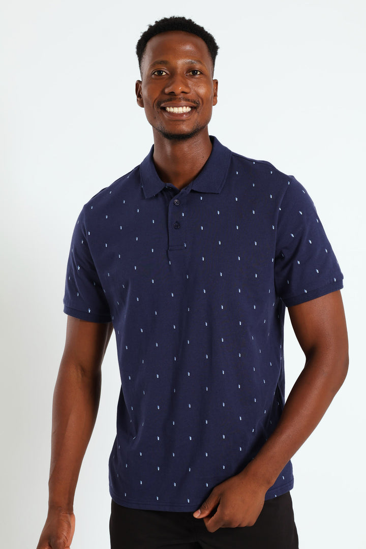 Tile Print Golfer - Navy