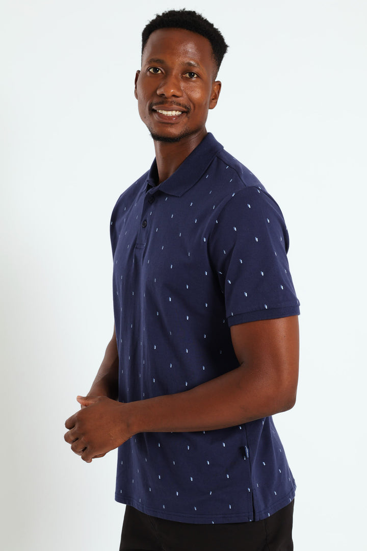 Tile Print Golfer - Navy