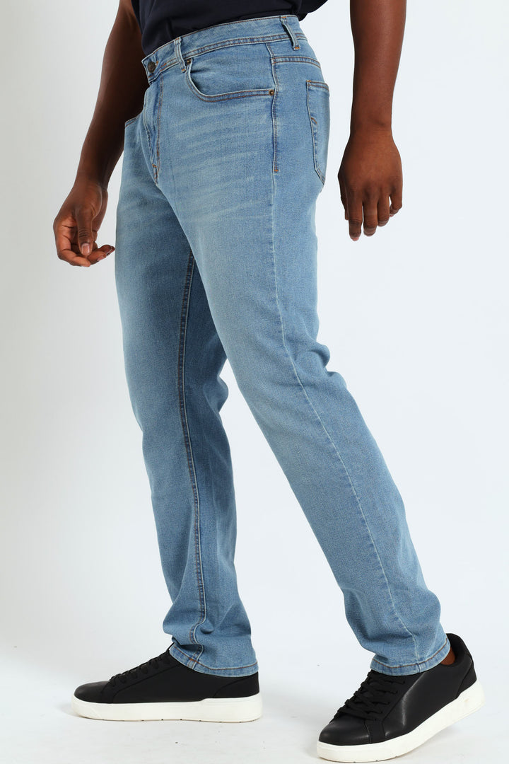 Slim Leg Jeans - Mid Denim