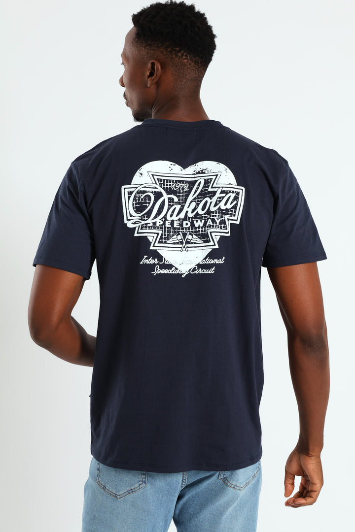 Dakota Speedway Front & Back Tee - Navy