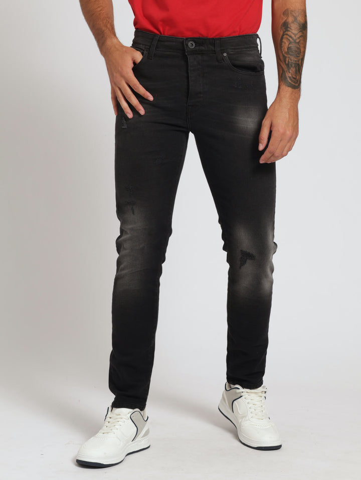 Ripped Vintage Sknny Denim Jeans - Black