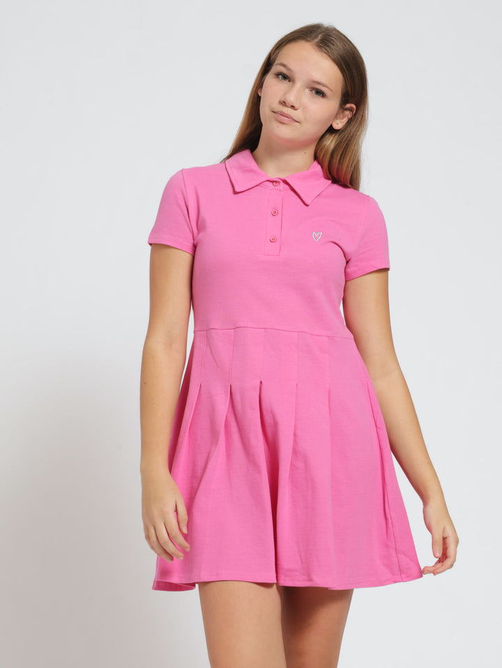 Girls Golfer Dress - Cerise