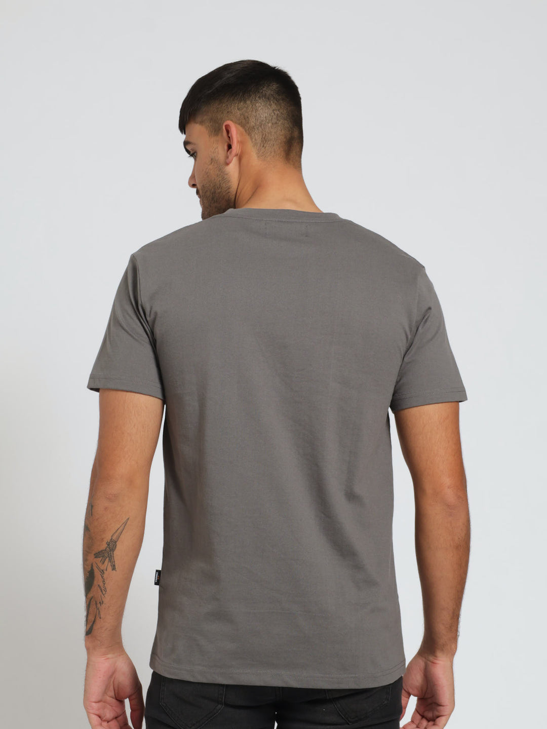 Basic Print Tee - Charcoal