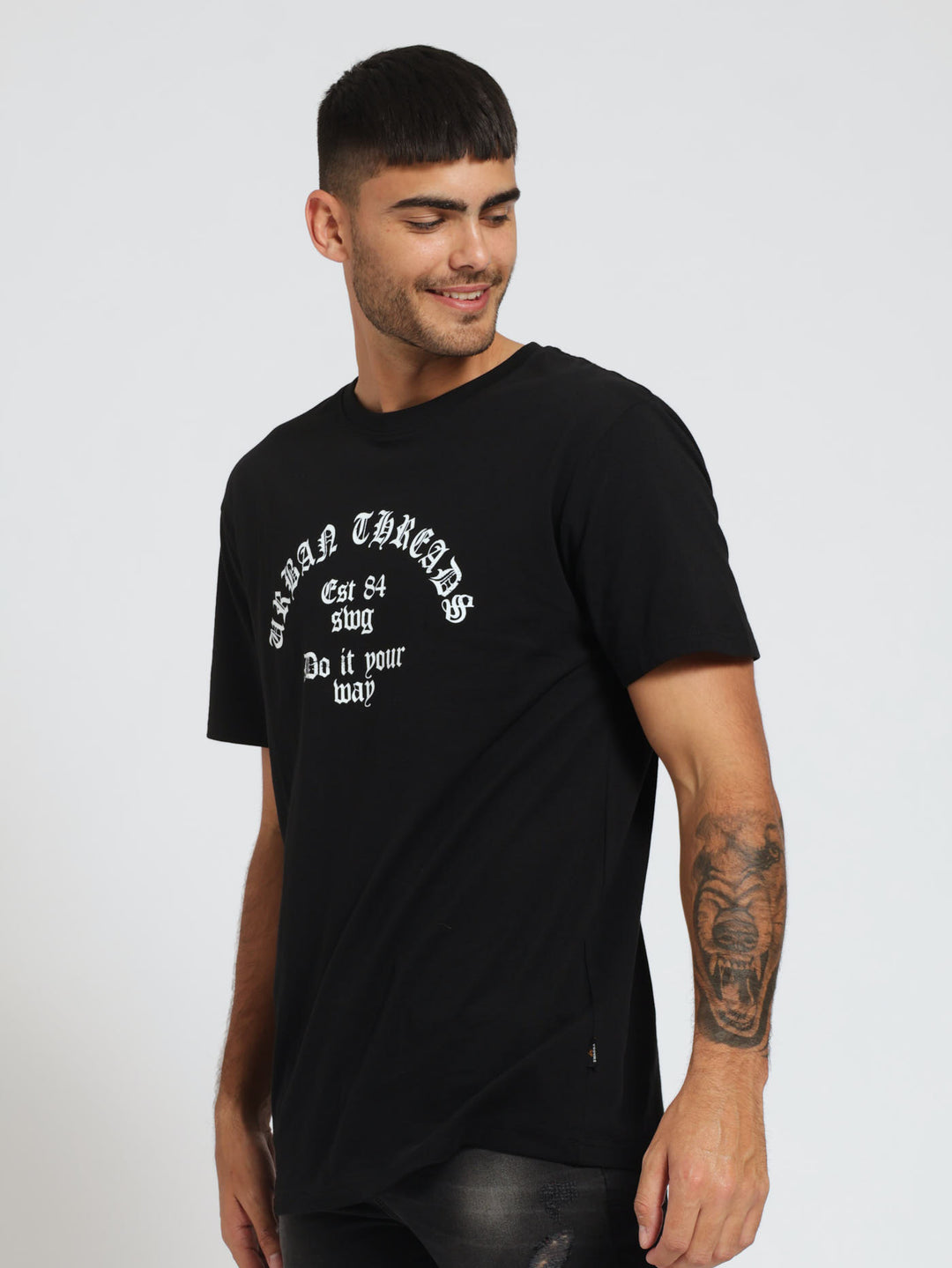 Basic Print Tee - Black