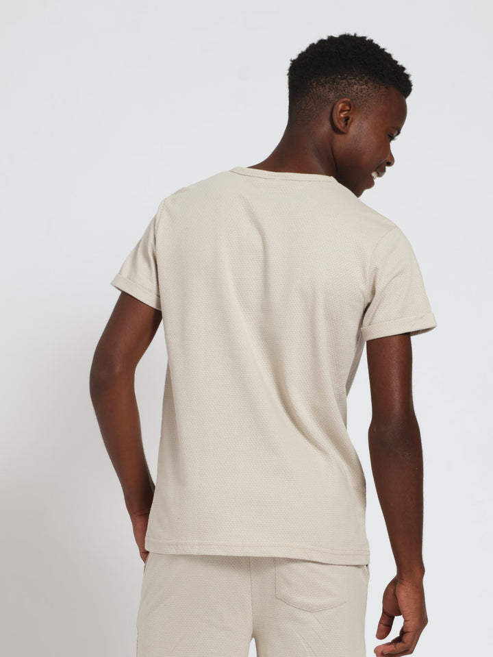 Boys Jacquard Tee - Taupe