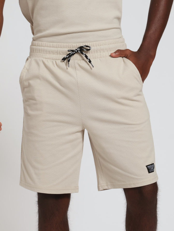 Boys Jacquard Shorts - Stone