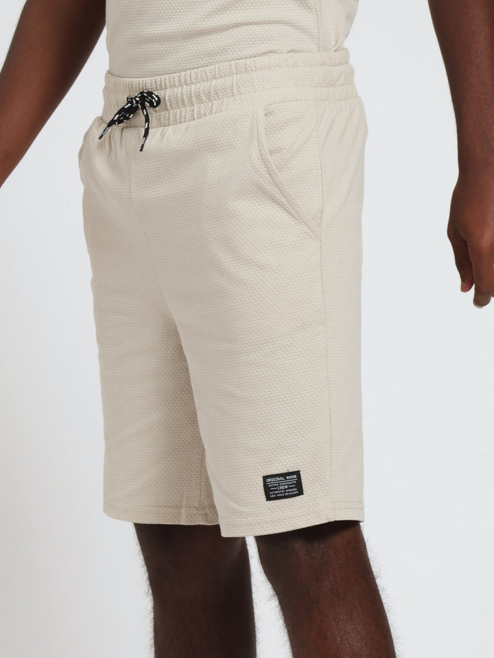 Boys Jacquard Shorts - Stone