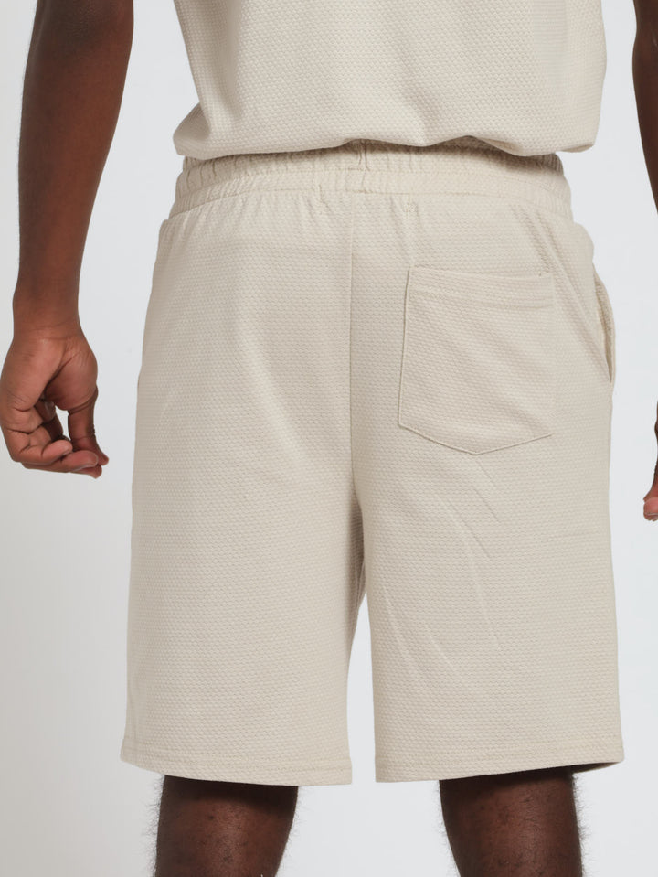 Boys Jacquard Shorts - Stone