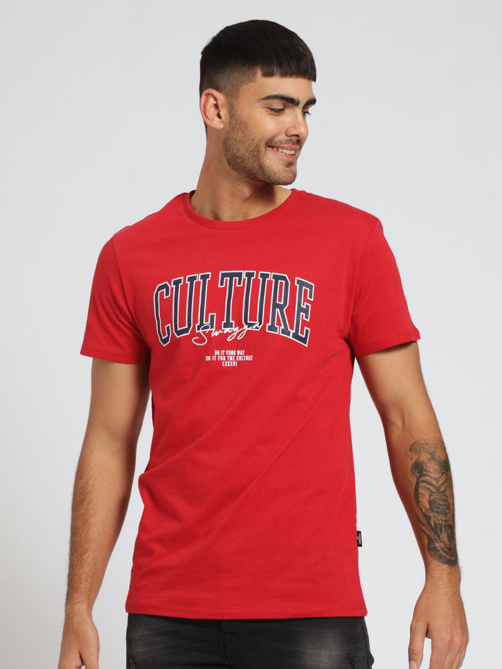 Basic Print Tee - Red