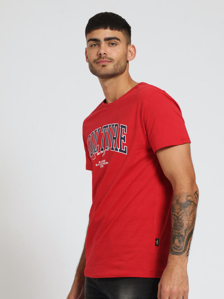 Basic Print Tee - Red