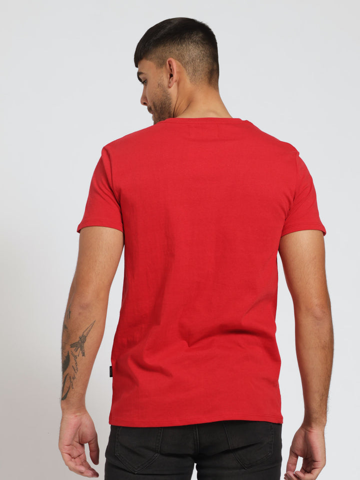 Basic Print Tee - Red