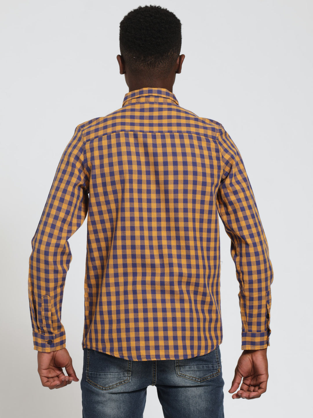 Boys Check Shirt - Mustard