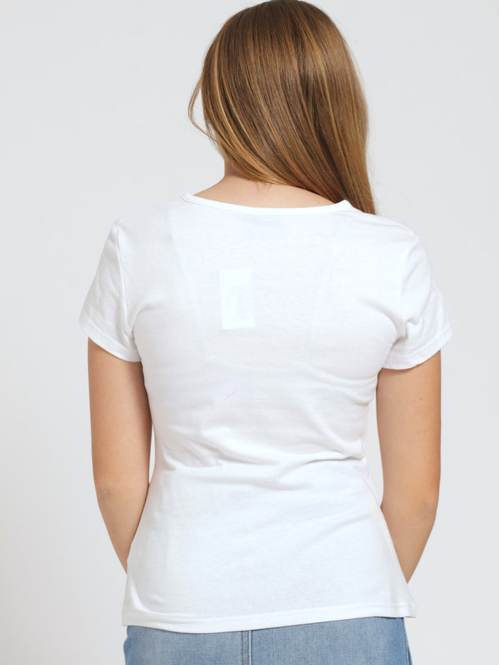 Girls Regular Boss Tee - White