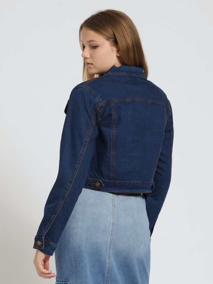 Girls Denim Jacket - Dark Blue