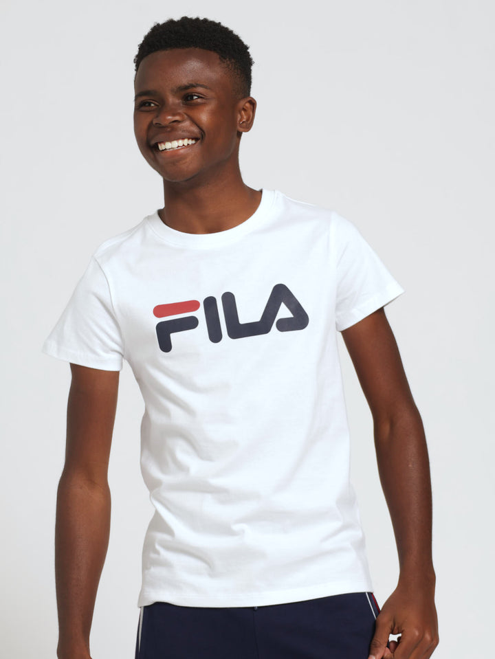 Boys Deckle Tee - White