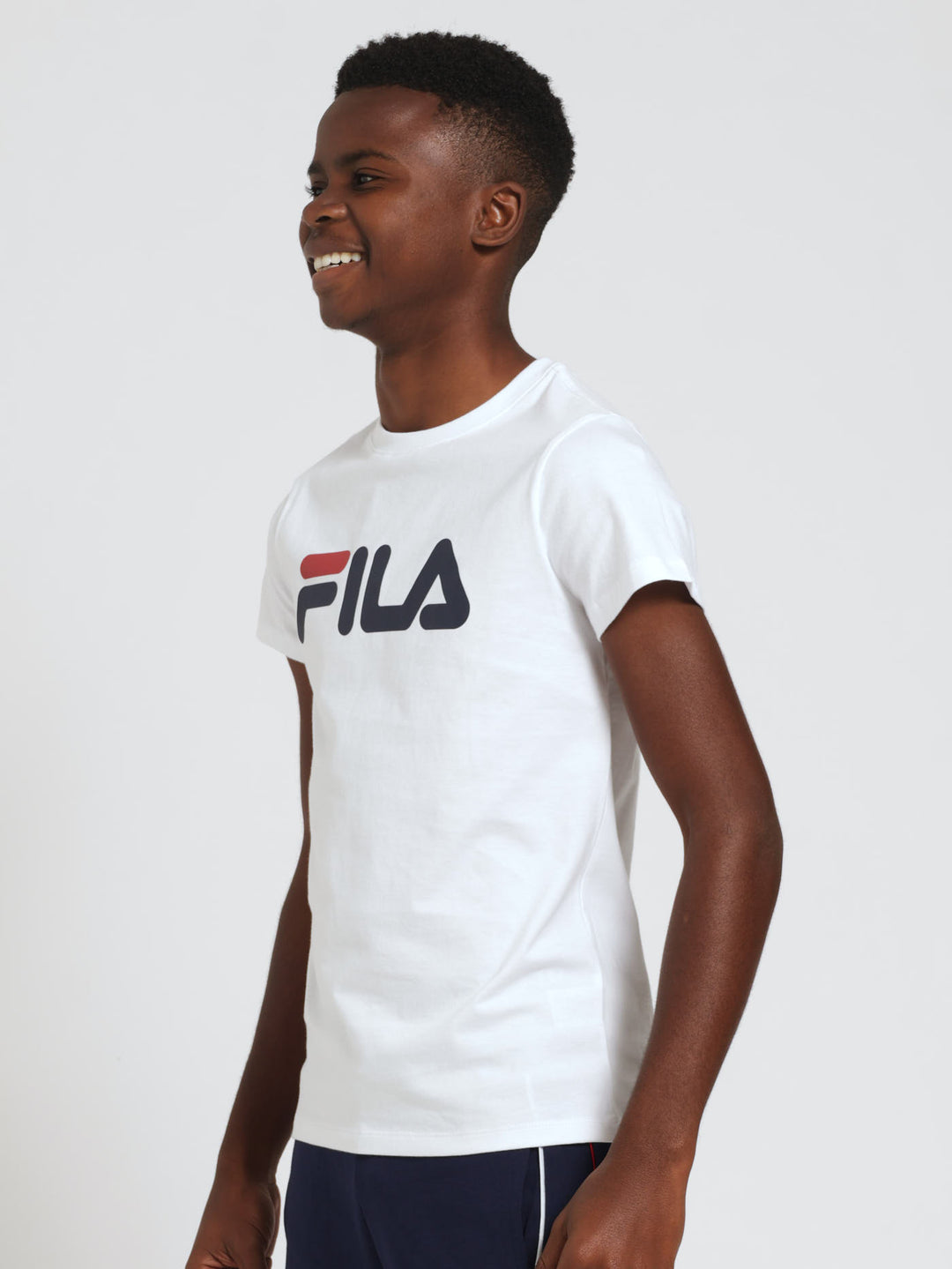 Boys Deckle Tee - White