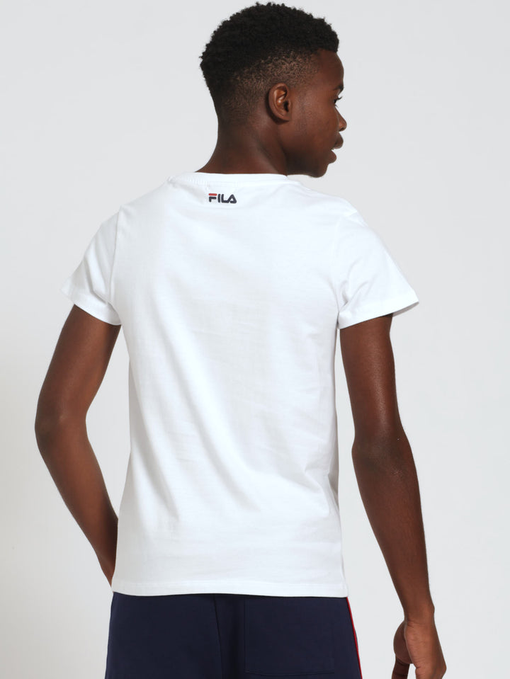 Boys Deckle Tee - White