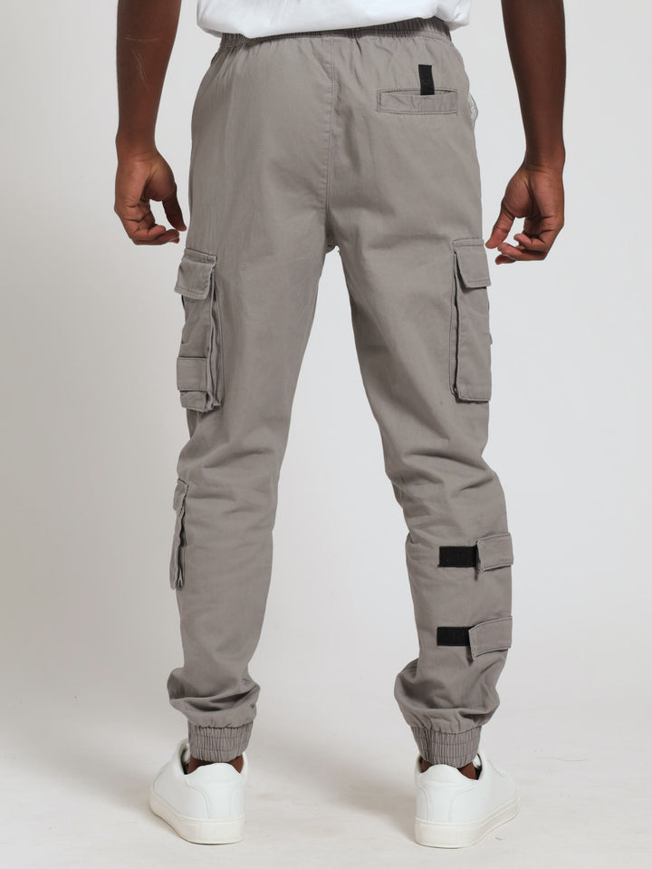 Multi Pocket Cargo Pants - Light Grey