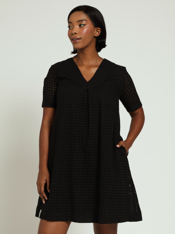 A-Line Midi Dress - Jet Black