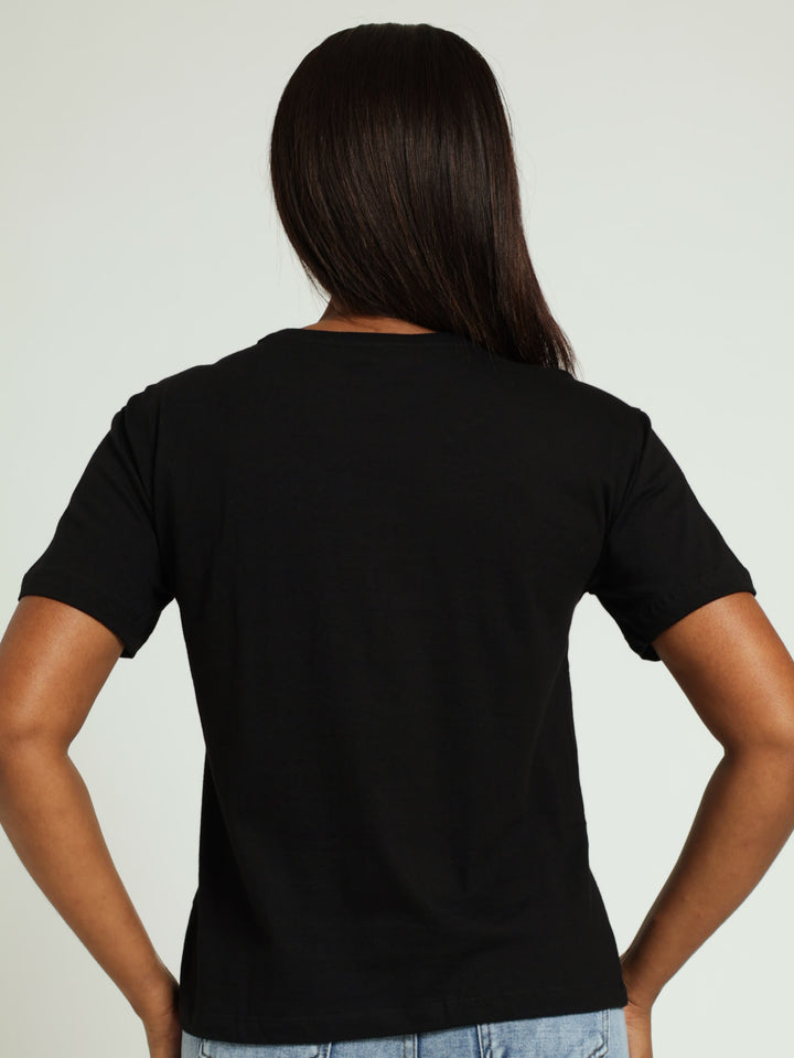 Silver Link Face Regular Tee - Black