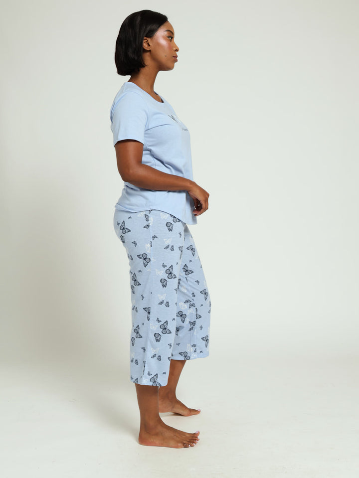 Tee & Capri Butterfly Sleep Set - Blue