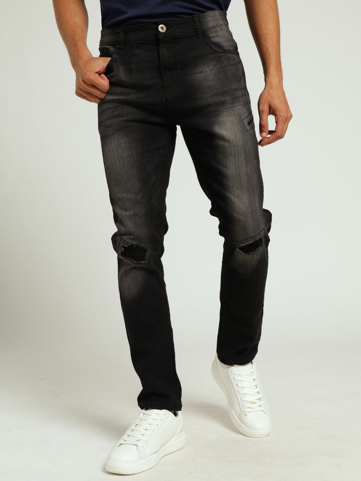 Rip And Repair Super Skinny Jean - Black