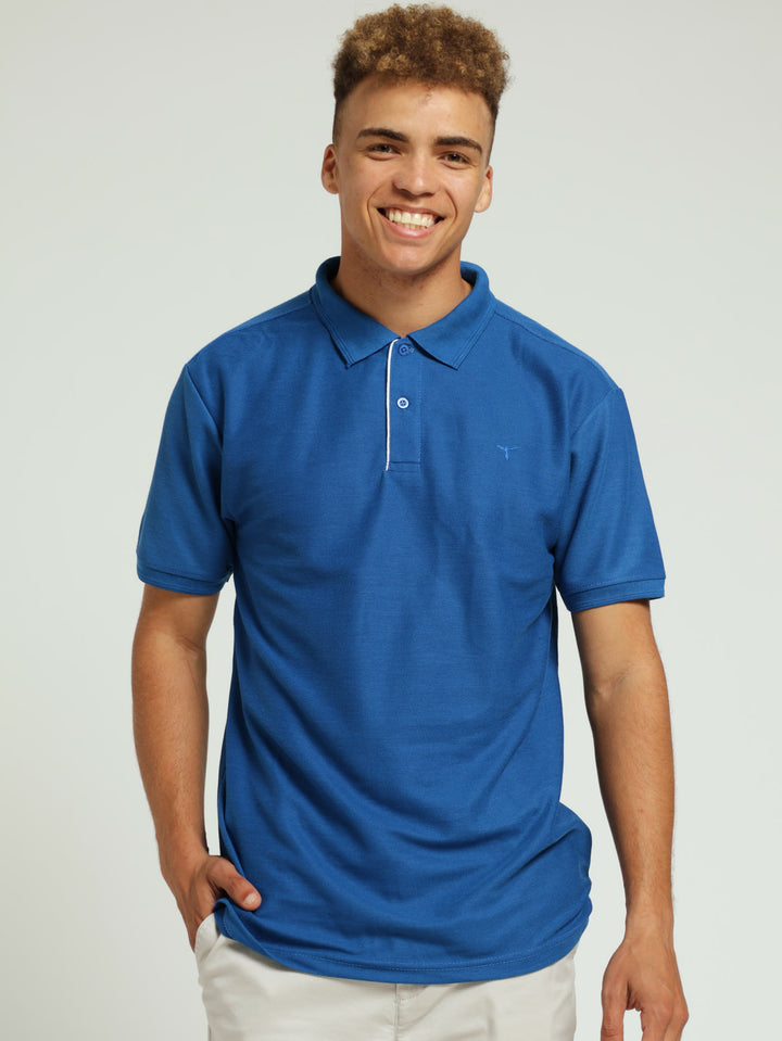 Pique Tip Golfer - Blue