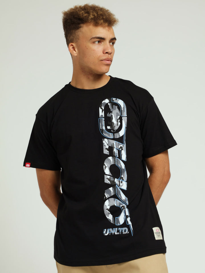 Verticle Print Tee - Black