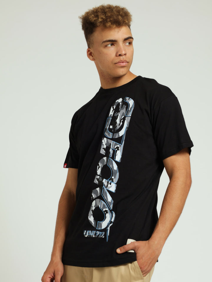 Verticle Print Tee - Black