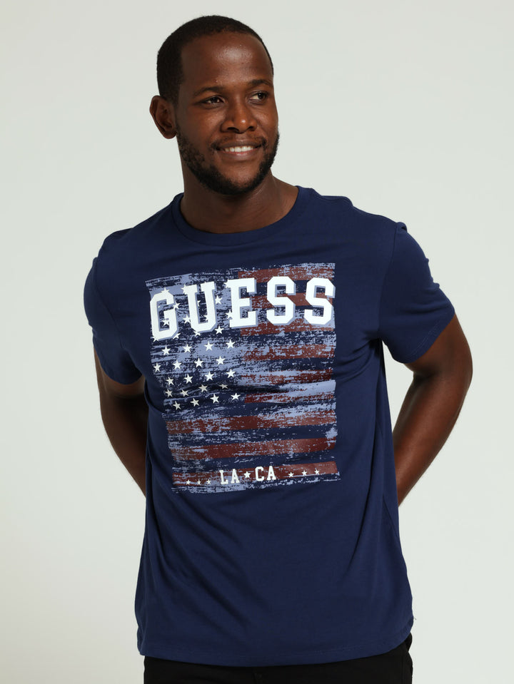 Usa Flag Tee - Navy