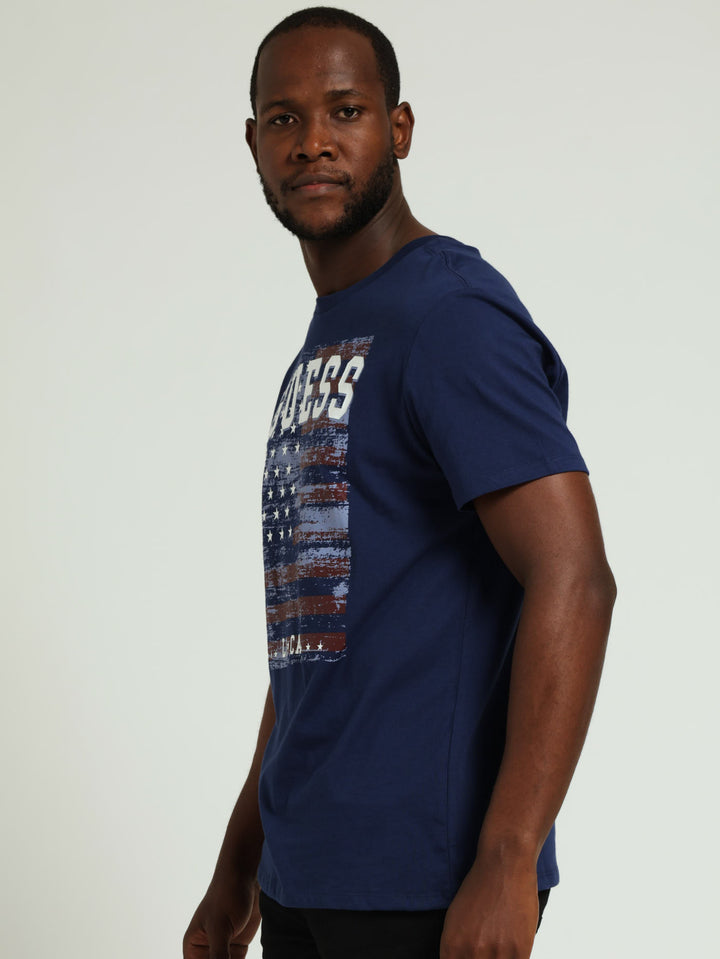 Usa Flag Tee - Navy