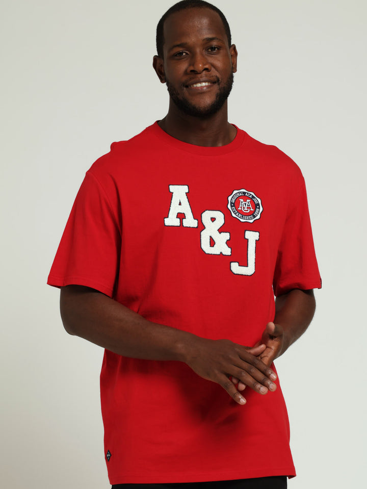 TOWELING APPLE TEE - RED