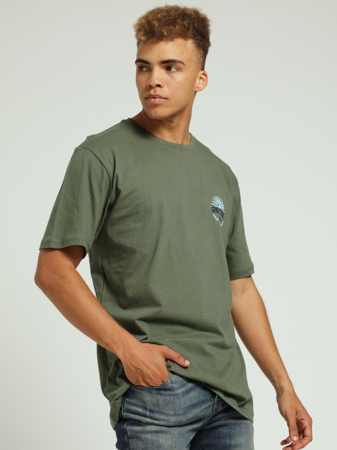 Sunset Spiral Tee - Olive