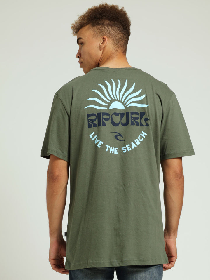 Sunset Spiral Tee - Olive