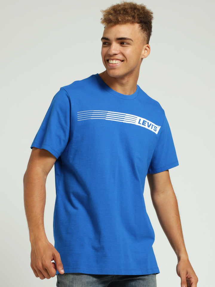 Retro Olympic Graphic Crewneck Tee - Cobalt