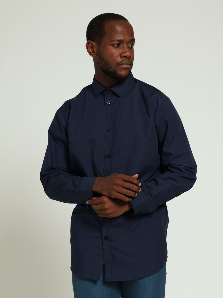 Easy Care Long Sleeve Shirts - Navy