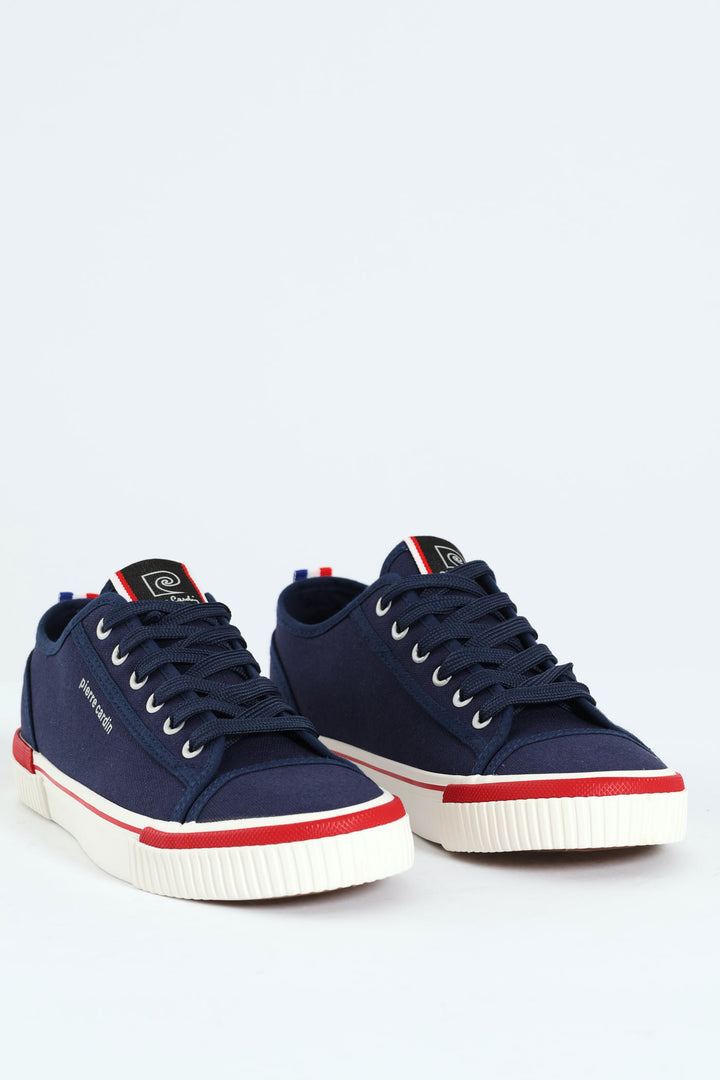 Pulse Basic Vulcanised Lace Up Sneaker - Navy/White