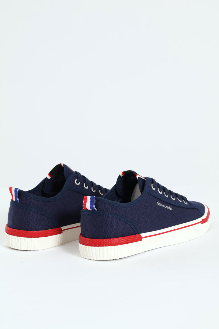 Pulse Basic Vulcanised Lace Up Sneaker - Navy/White