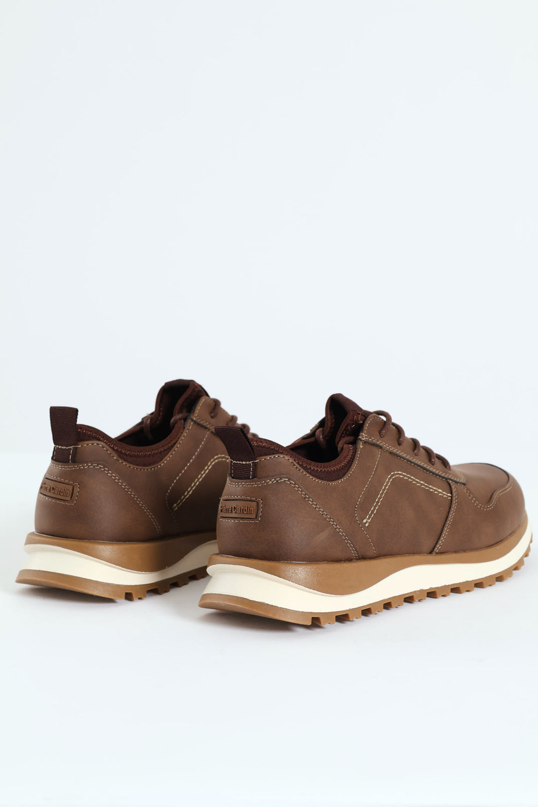 Knit Collar Track Sole Lace Up Sneaker - Hazelnut