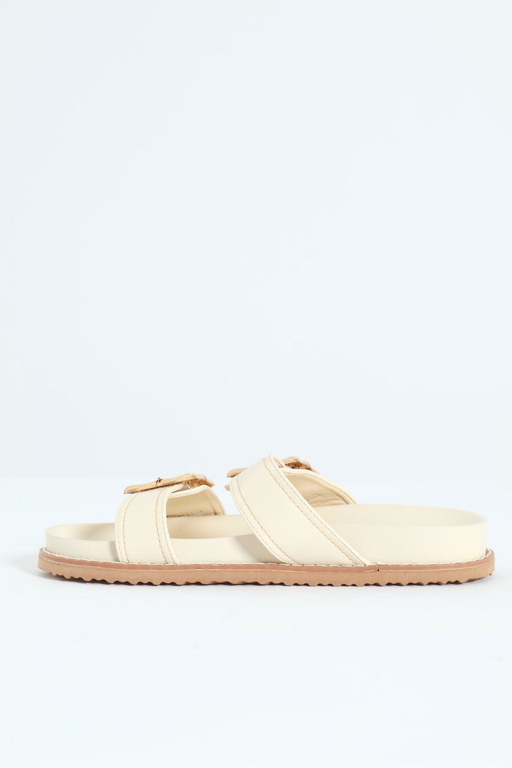 Bamboo Buckle Detail Birkie - Off White