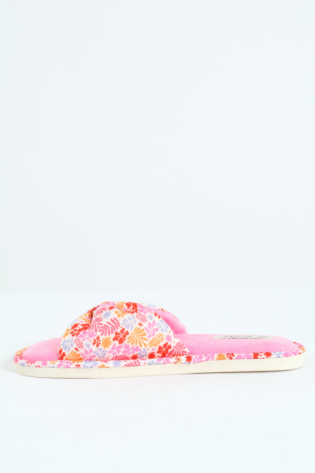 Ditsy Floral Puffed Strap Mule Slippers - Multi