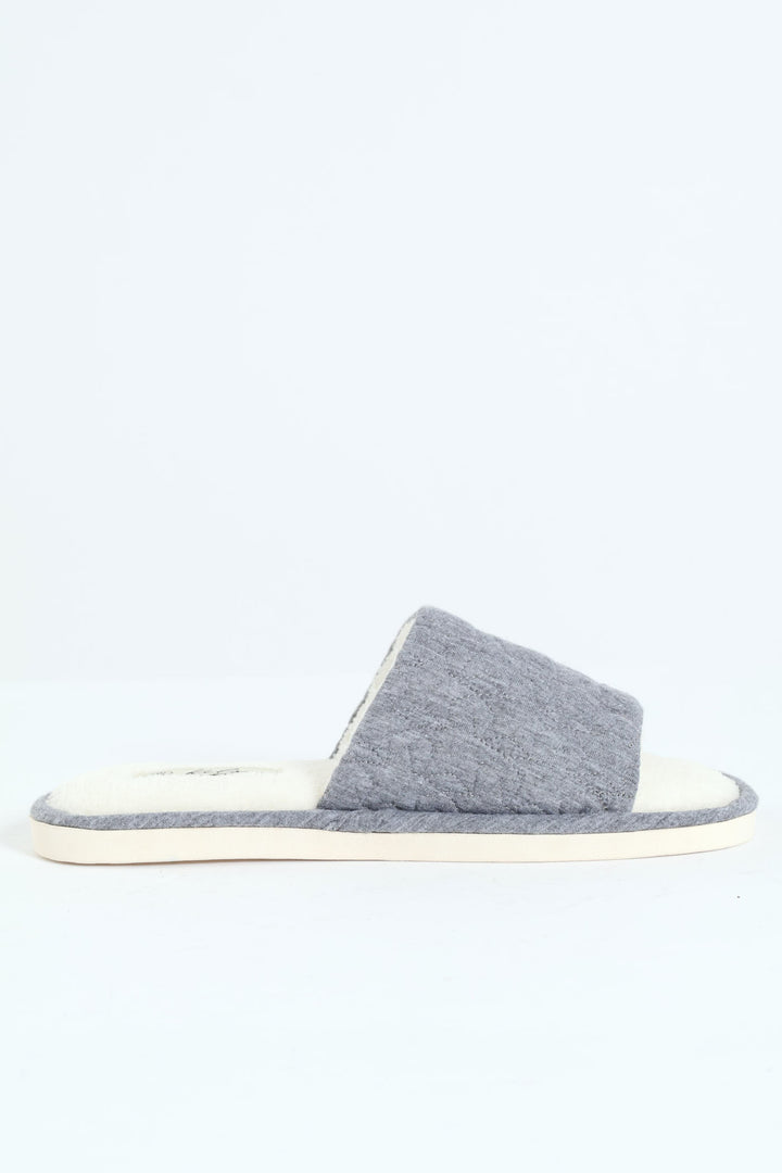 Single Band Jersey Knit Mule Slipper - Grey