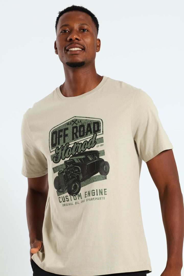 Off Road Hotrod Tee - Stone